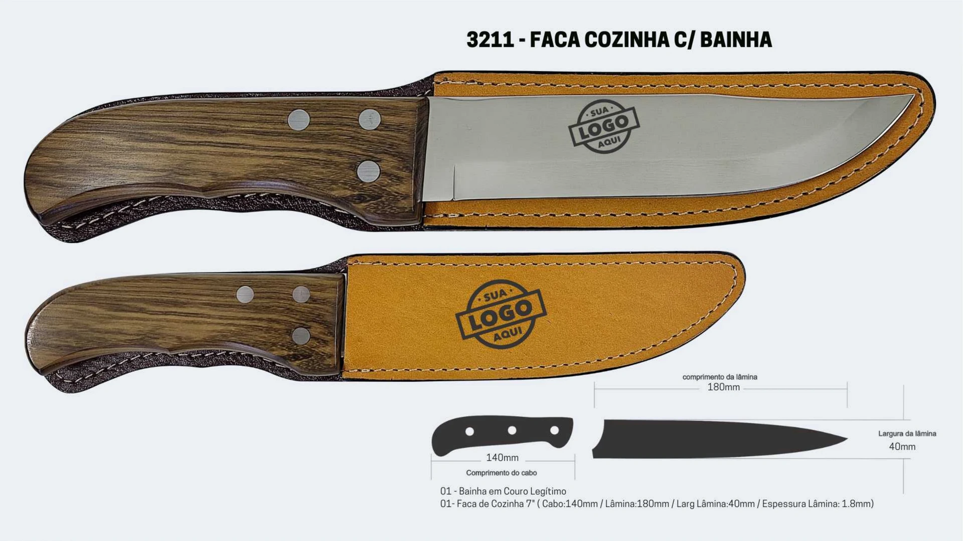 Página 12 do catálogo de brindes corporativos Pazpazini: 3211 - FACA COZINHA C/ BAINHA