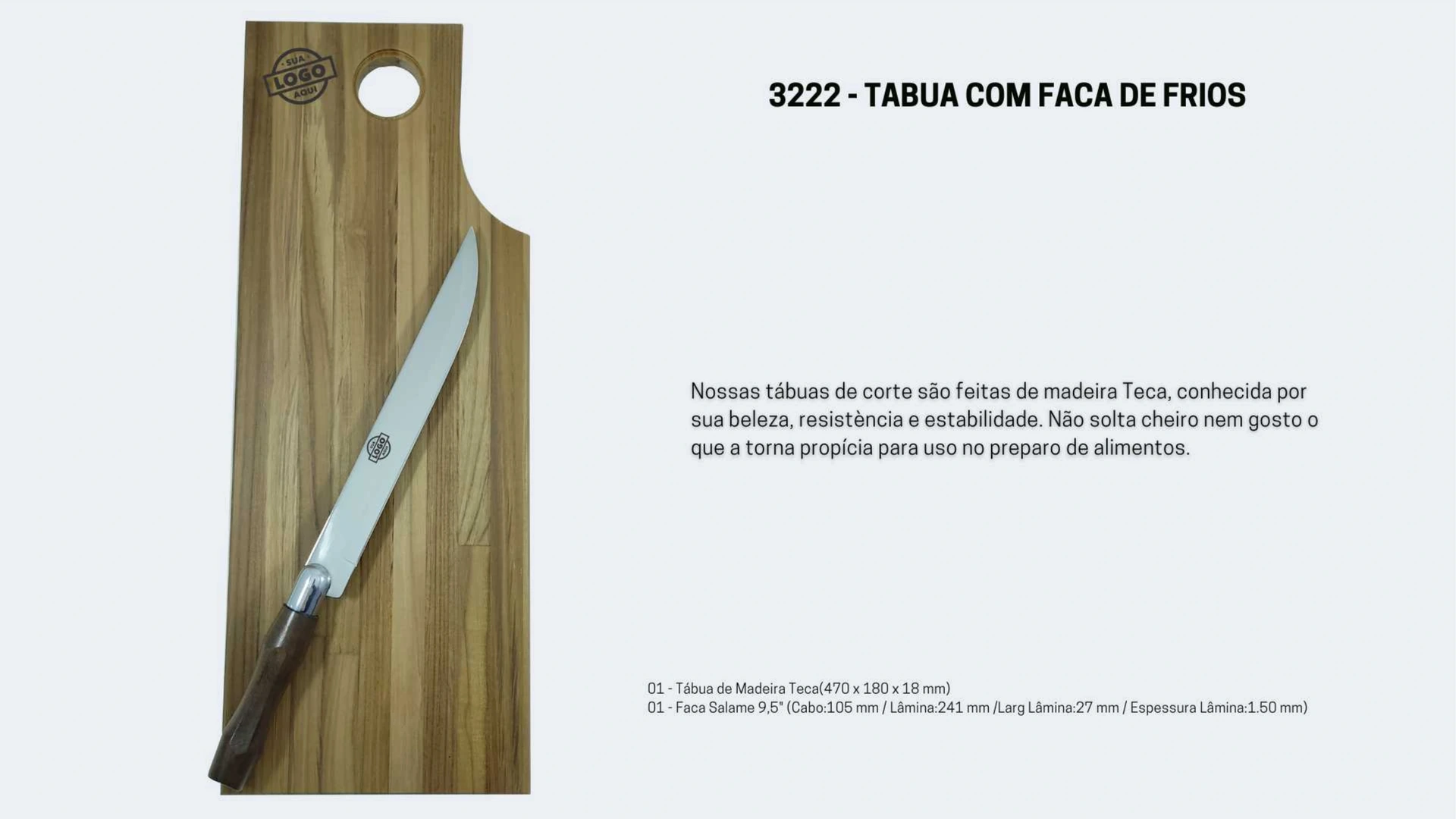 Página 19 do catálogo de brindes corporativos Pazpazini: 3222 - TABUA COM FACA DE FRIOS